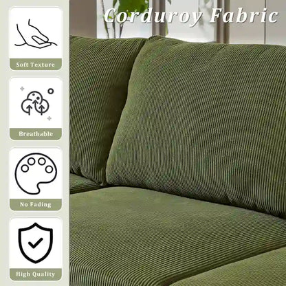 Canapé-lit réversible OVIOS avec coussins moelleux et pieds en métal