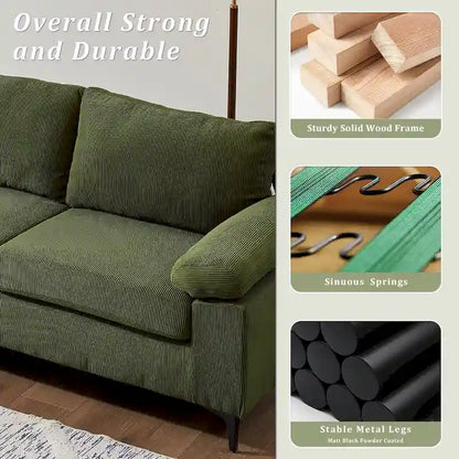 Canapé-lit réversible OVIOS avec coussins moelleux et pieds en métal