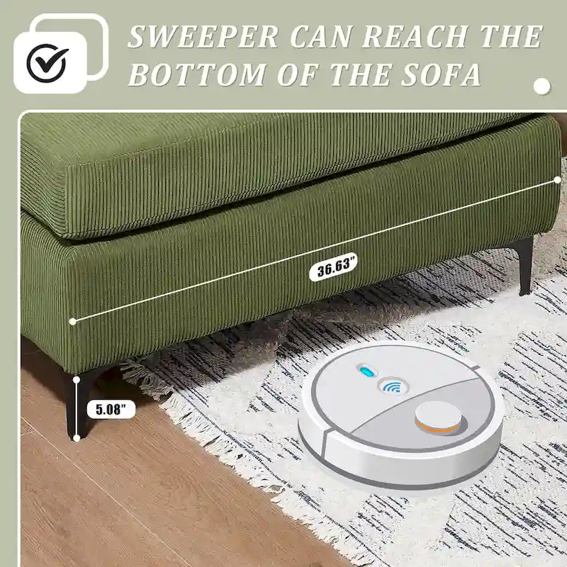 Canapé-lit réversible OVIOS avec coussins moelleux et pieds en métal