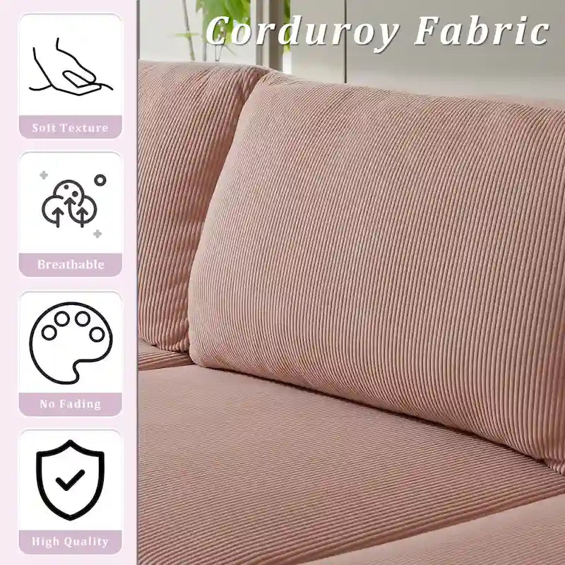 Canapé-lit réversible OVIOS avec coussins moelleux et pieds en métal