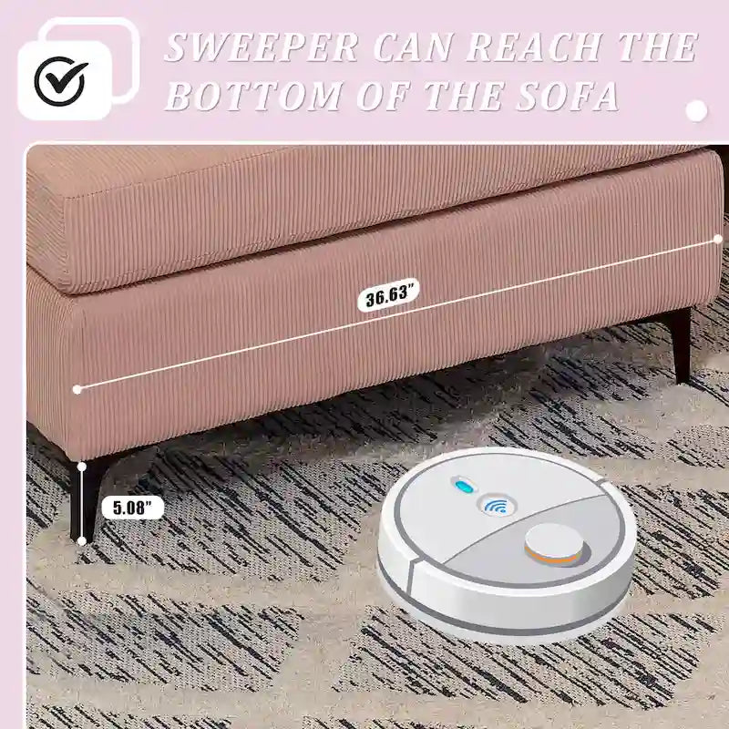 Canapé-lit réversible OVIOS avec coussins moelleux et pieds en métal