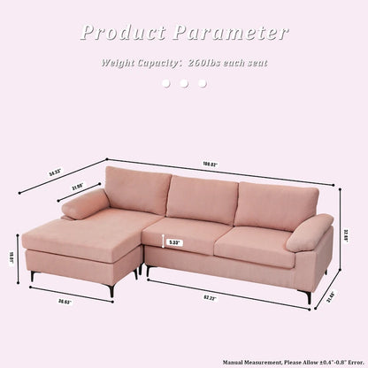 Canapé-lit réversible OVIOS avec coussins moelleux et pieds en métal