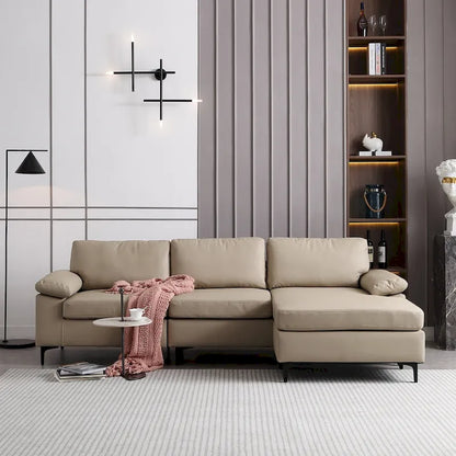 Canapé-lit réversible OVIOS avec coussins moelleux et pieds en métal