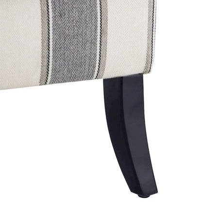 Fauteuil d'appoint Club Chair en lin, garni de clous décoratifs et doté de pieds en bois, orné de rivets.