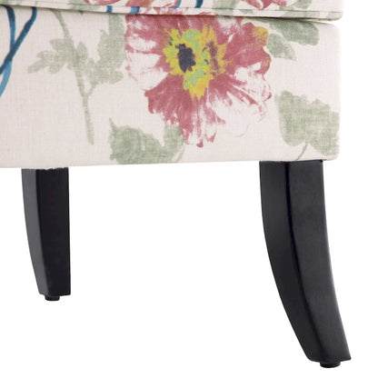 Fauteuil d'appoint Club Chair en lin, garni de clous décoratifs et doté de pieds en bois, orné de rivets.