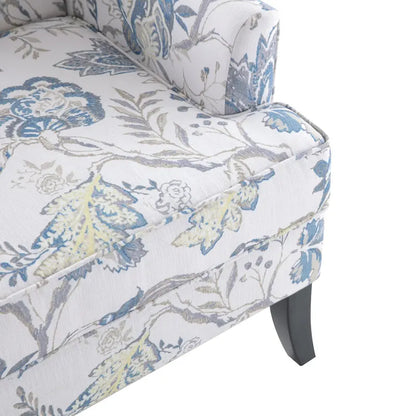 Fauteuil d'appoint Club Chair en lin, garni de clous décoratifs et doté de pieds en bois, orné de rivets.