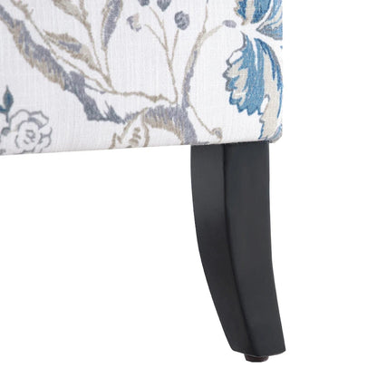 Fauteuil d'appoint Club Chair en lin, garni de clous décoratifs et doté de pieds en bois, orné de rivets.