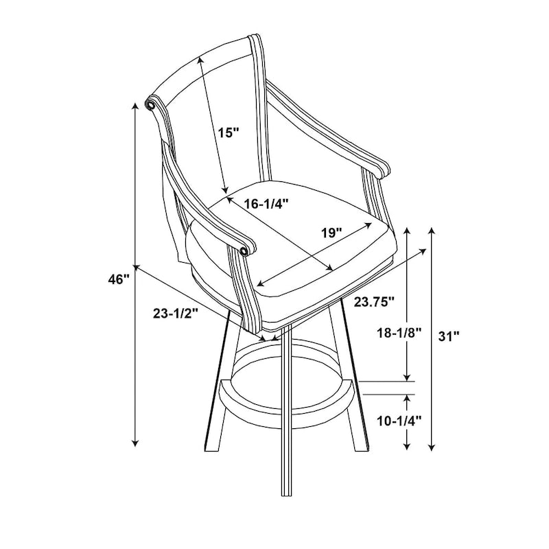 Tabouret de bar pivotant Bordeaux Warm Cherry 30 pouces