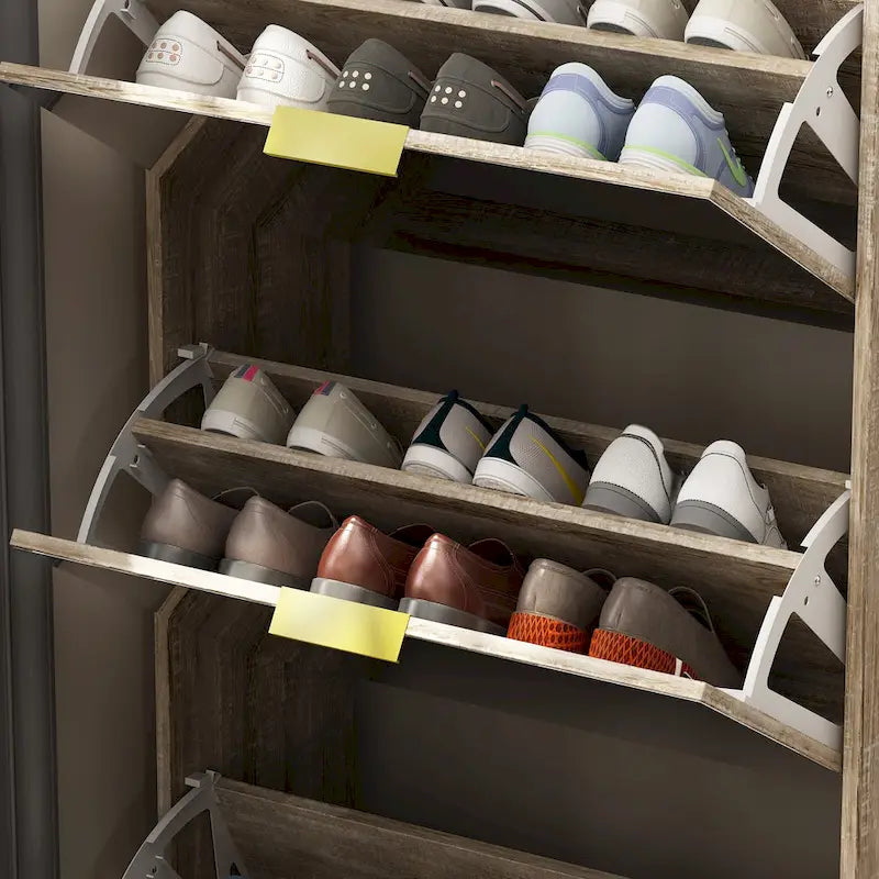 Kerrogee Floor Standing Mirror Shoe Cabinet Closet Shoe Organizers