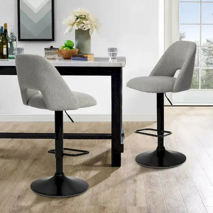 Tabouret de bar pivotant en vinyle à hauteur réglable avec base plus large (17,7 po), lot de 2 - 32 x 17 x 17 po