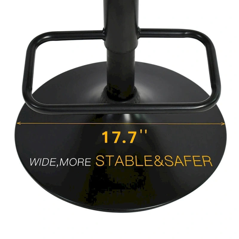 Tabouret de bar pivotant en vinyle à hauteur réglable avec base plus large (17,7 po), lot de 2 - 32 x 17 x 17 po