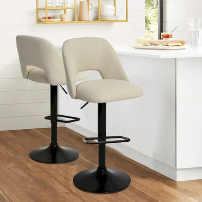Tabouret de bar pivotant en vinyle à hauteur réglable avec base plus large (17,7 po), lot de 2 - 32 x 17 x 17 po