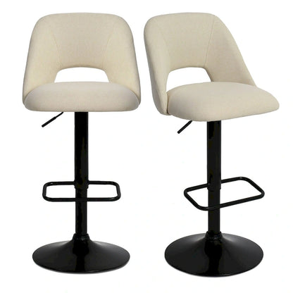Tabouret de bar pivotant en vinyle à hauteur réglable avec base plus large (17,7 po), lot de 2 - 32 x 17 x 17 po