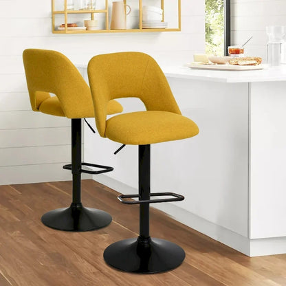 Tabouret de bar pivotant en vinyle à hauteur réglable avec base plus large (17,7 po), lot de 2 - 32 x 17 x 17 po