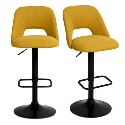 Tabouret de bar pivotant en vinyle à hauteur réglable avec base plus large (17,7 po), lot de 2 - 32 x 17 x 17 po