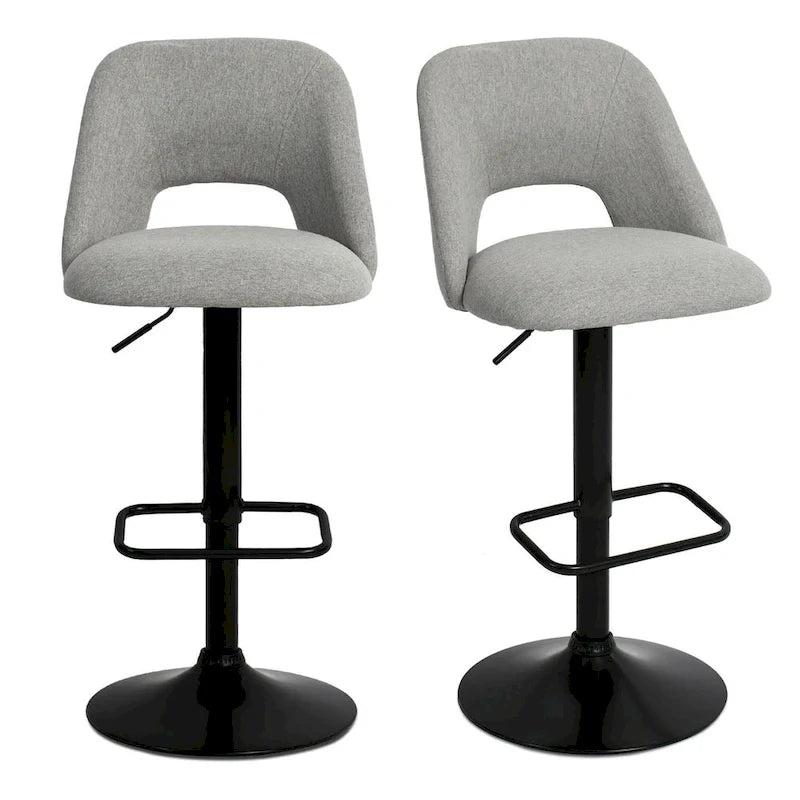 Tabouret de bar pivotant en vinyle à hauteur réglable avec base plus large (17,7 po), lot de 2 - 32 x 17 x 17 po