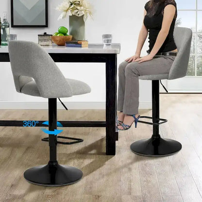 Tabouret de bar pivotant en vinyle à hauteur réglable avec base plus large (17,7 po), lot de 2 - 32 x 17 x 17 po