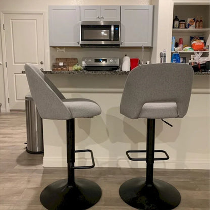 Tabouret de bar pivotant en vinyle à hauteur réglable avec base plus large (17,7 po), lot de 2 - 32 x 17 x 17 po