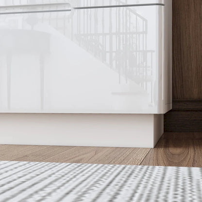 Commode brillante de 63 pouces avec commode claire, 8 tiroirs et grand plateau