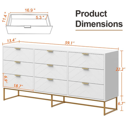 Commode à 9 tiroirs, tour de rangement, meuble de chambre, organisateur de salon