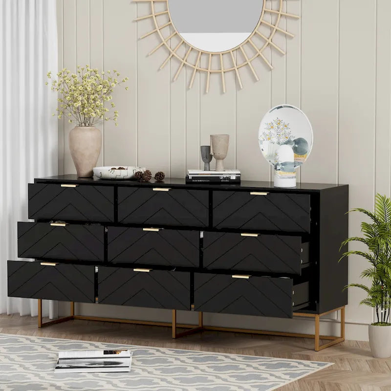 Commode à 9 tiroirs, tour de rangement, meuble de chambre, organisateur de salon