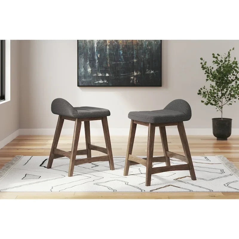 Tabourets de bar rembourrés Signature Design by Ashley Lyncott (lot de 2) - 48 cm (L) x 51 cm (P) x 74 cm (H)