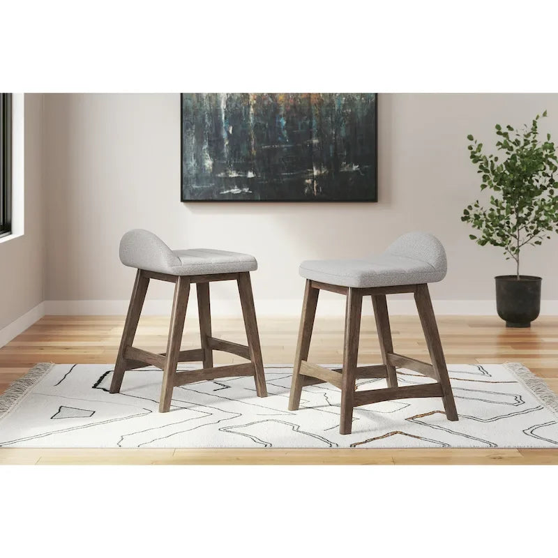 Signature Design by Ashley Lyncott Upholstered Counter Height Bar Stool (Set of 2) - 19W x 20D x 29H