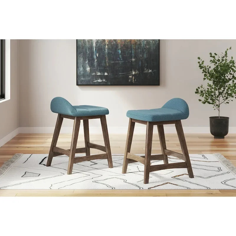 Tabourets de bar rembourrés Signature Design by Ashley Lyncott (lot de 2) - 48 cm (L) x 51 cm (P) x 74 cm (H)