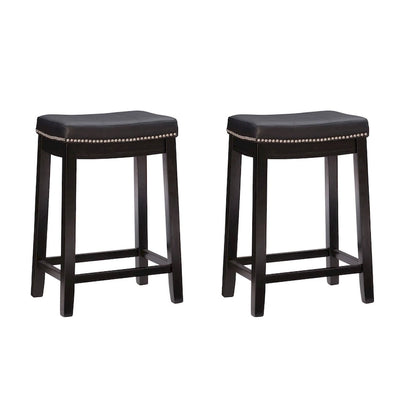 Tabourets de bar Linon Willamette en similicuir (lot de 2) - Hauteur comptoir