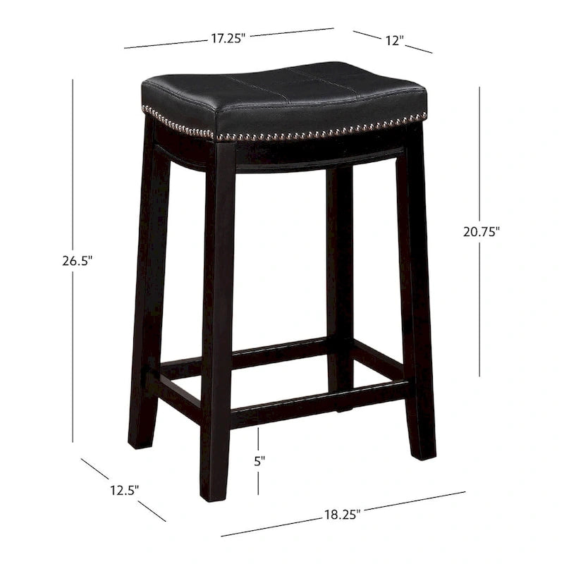 Tabourets de bar Linon Willamette en similicuir (lot de 2) - Hauteur comptoir