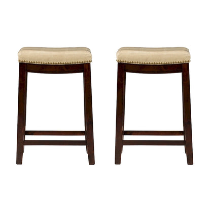 Tabourets de bar Linon Willamette en similicuir (lot de 2) - Hauteur comptoir