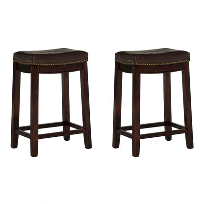Tabourets de bar Linon Willamette en similicuir (lot de 2) - Hauteur comptoir