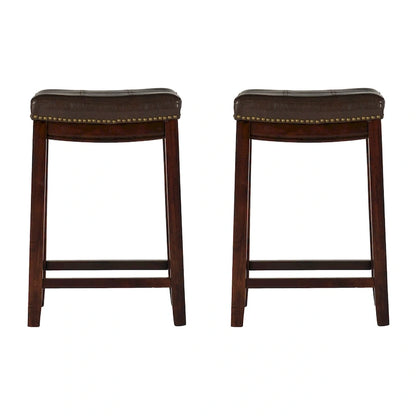 Tabourets de bar Linon Willamette en similicuir (lot de 2) - Hauteur comptoir