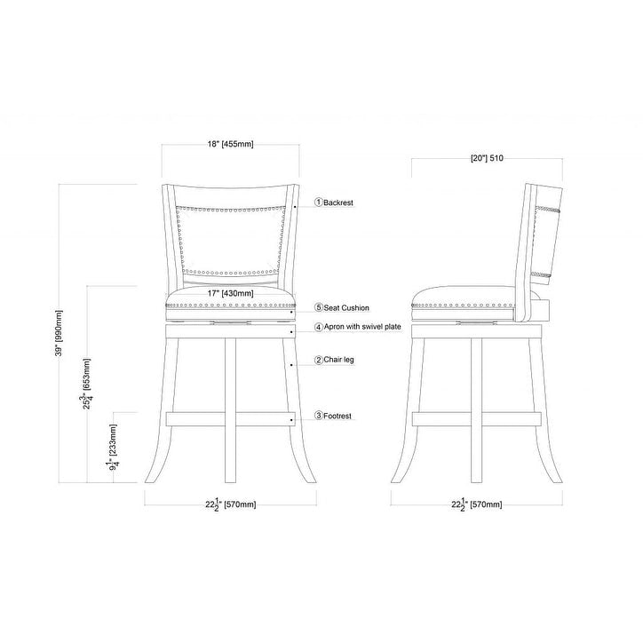 Tabouret de bar pivotant Bristol