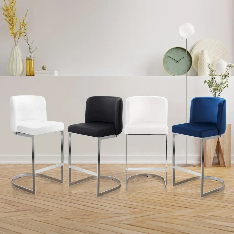 26 tabourets de bar rembourrés, hauteur comptoir - 46 cm (L) x 50 cm (P) x 95 cm (H)