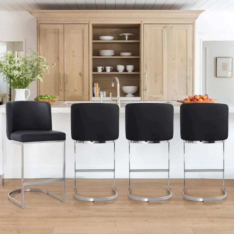 26 tabourets de bar rembourrés, hauteur comptoir - 46 cm (L) x 50 cm (P) x 95 cm (H)