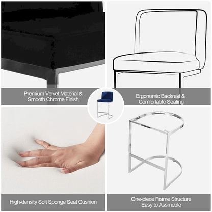 26 tabourets de bar rembourrés, hauteur comptoir - 46 cm (L) x 50 cm (P) x 95 cm (H)