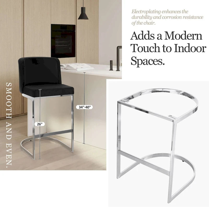 26 tabourets de bar rembourrés, hauteur comptoir - 46 cm (L) x 50 cm (P) x 95 cm (H)