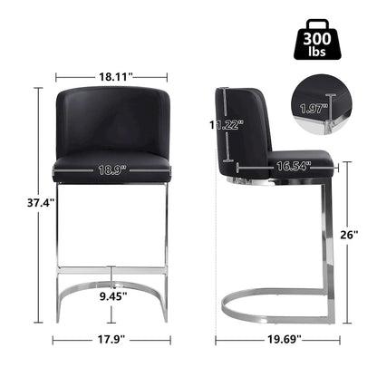 26 tabourets de bar rembourrés, hauteur comptoir - 46 cm (L) x 50 cm (P) x 95 cm (H)