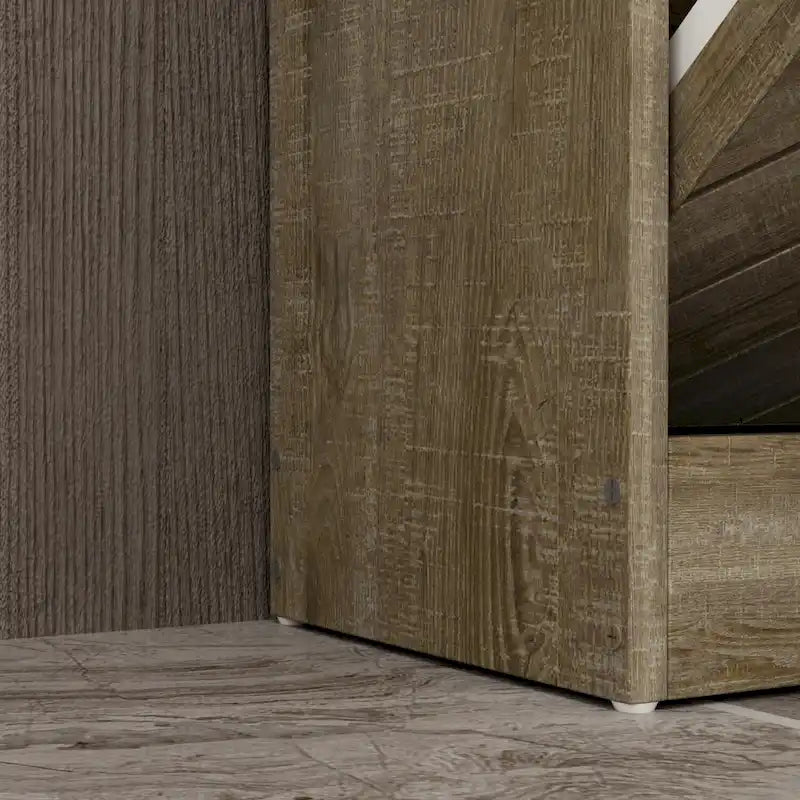 Meuble à chaussures Kerrogee pour 18 paires avec 3 tiroirs rabattables, bois/gris