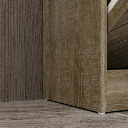 Meuble à chaussures Kerrogee pour 18 paires avec 3 tiroirs rabattables, bois/gris