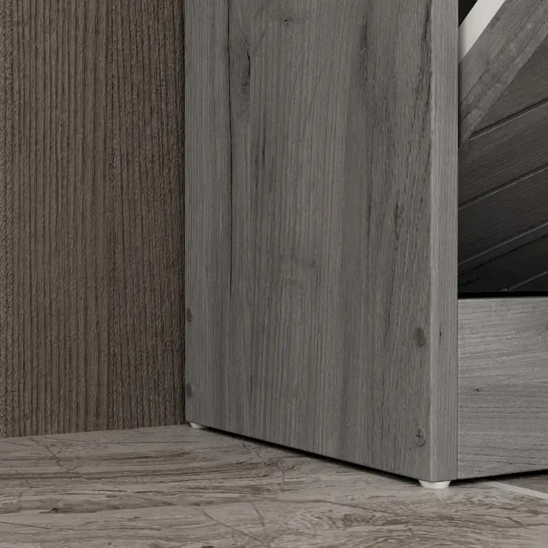 Meuble à chaussures Kerrogee pour 18 paires avec 3 tiroirs rabattables, bois/gris