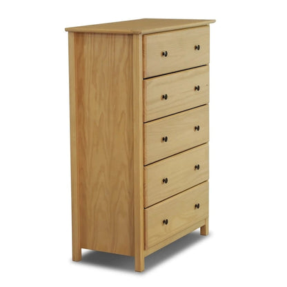 Meubles en bois massif de style Shaker, commode à 5 tiroirs.