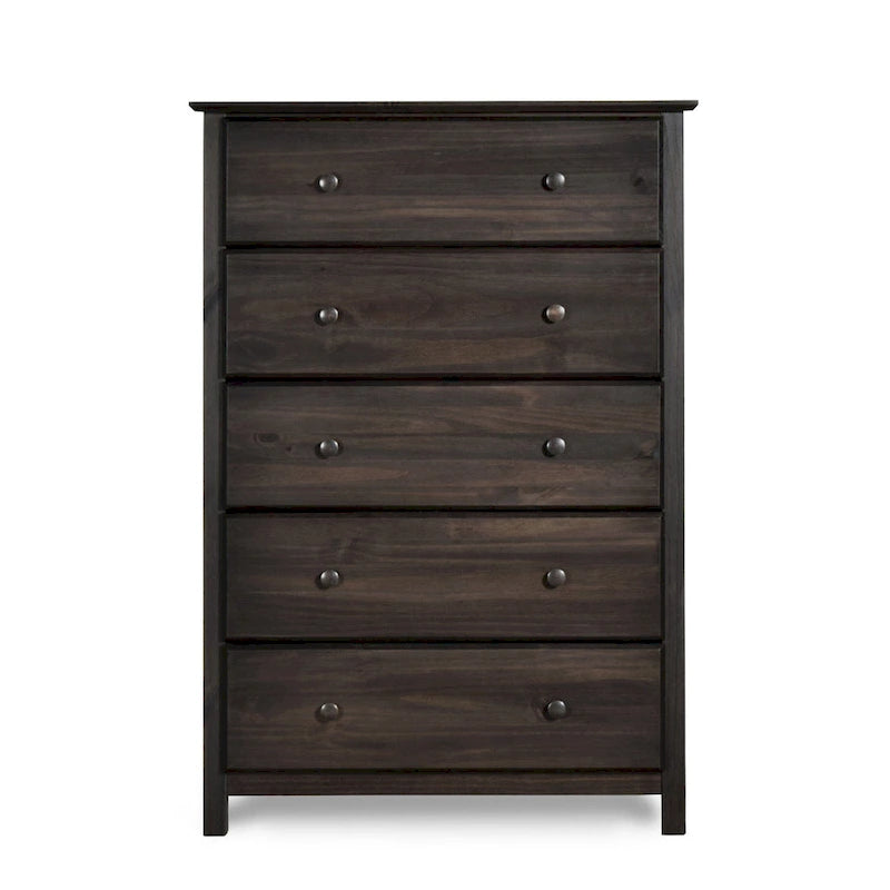 Meubles en bois massif de style Shaker, commode à 5 tiroirs.