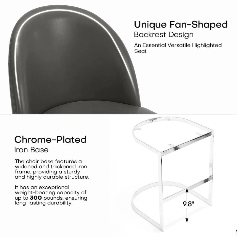 26 tabourets de bar de hauteur comptoir, revêtus de similicuir et dotés de pieds en métal - 38,8 cm (H) x 17,9 cm (L) x 20,9 cm (P)