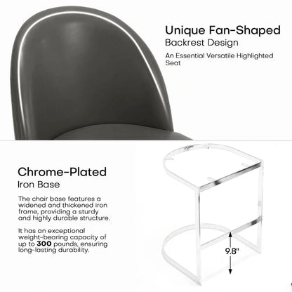 26 tabourets de bar de hauteur comptoir, revêtus de similicuir et dotés de pieds en métal - 38,8 cm (H) x 17,9 cm (L) x 20,9 cm (P)