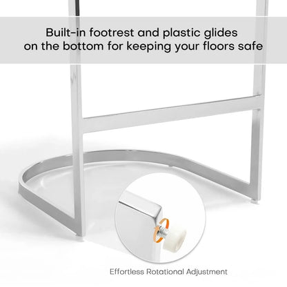 26 tabourets de bar de hauteur comptoir, revêtus de similicuir et dotés de pieds en métal - 38,8 cm (H) x 17,9 cm (L) x 20,9 cm (P)