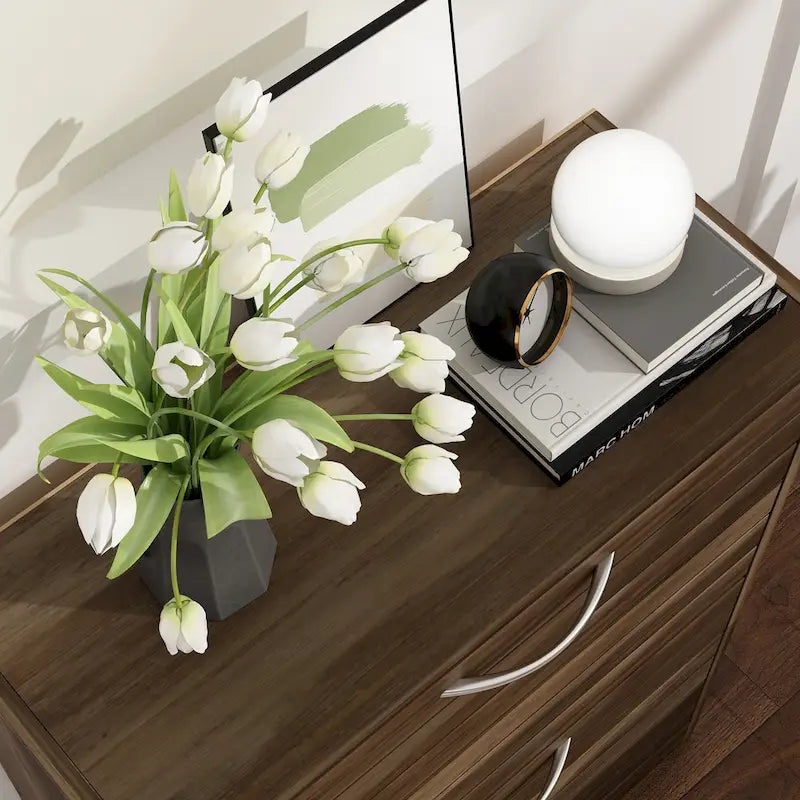 Meuble à chaussures à deux tiroirs de 22,4 cm de large, organisateur de chaussures à tiroirs rabattables