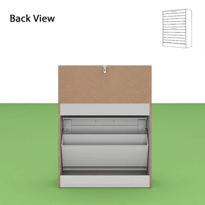 Meuble à chaussures à deux tiroirs de 22,4 cm de large, organisateur de chaussures à tiroirs rabattables