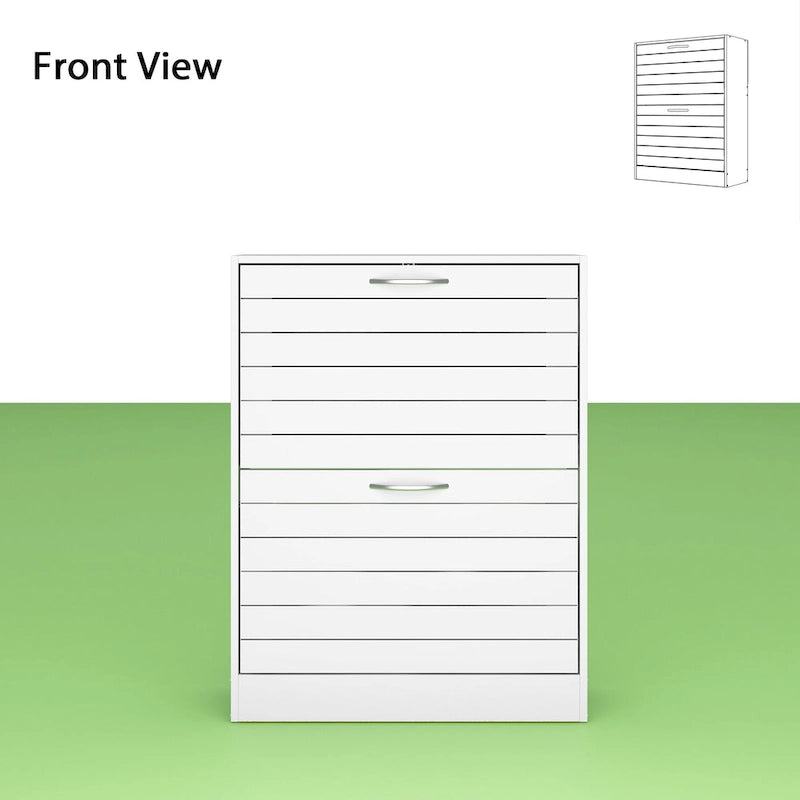 Meuble à chaussures à deux tiroirs de 22,4 cm de large, organisateur de chaussures à tiroirs rabattables